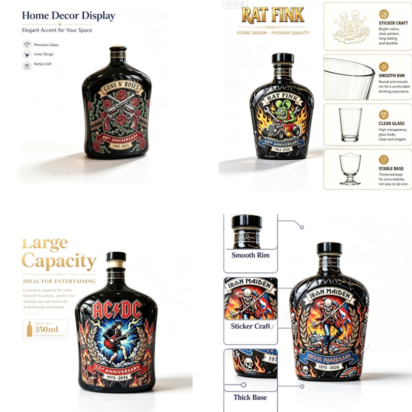 Vintage Collectible Bottles - Botol Dekanter Wiski Motif Batu Vintage,